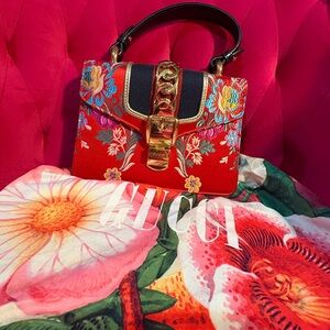 Gucci Mini Sylvie in Red Floral Jacquard